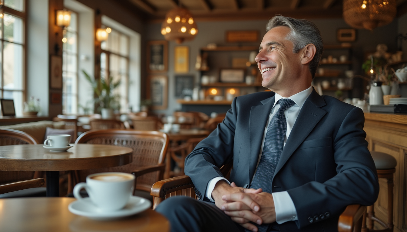 Businessman in coffee shop